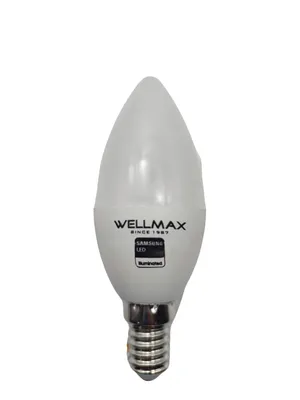 Bombillo Wellmax 6W Led Samsung Edison C37 E27 100 240V Luz Fria 25.000 Horas